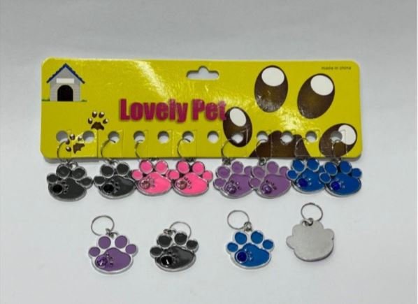 PLACA HUELLITA COLORES - DISPLAY X 12